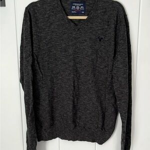 American Eagle Outfitters Dark Gray V-Neck Sweater